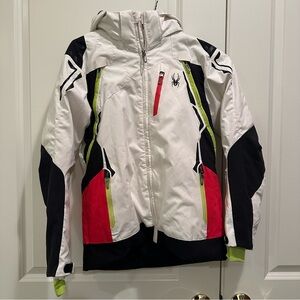 Spyder White and Black Hooded Jacket